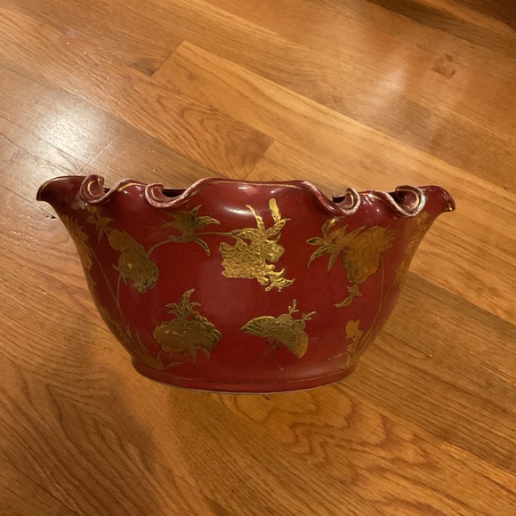 Chinese Ceramic 10 inch Lotus Bowl - NWT - Picture 5 of 12